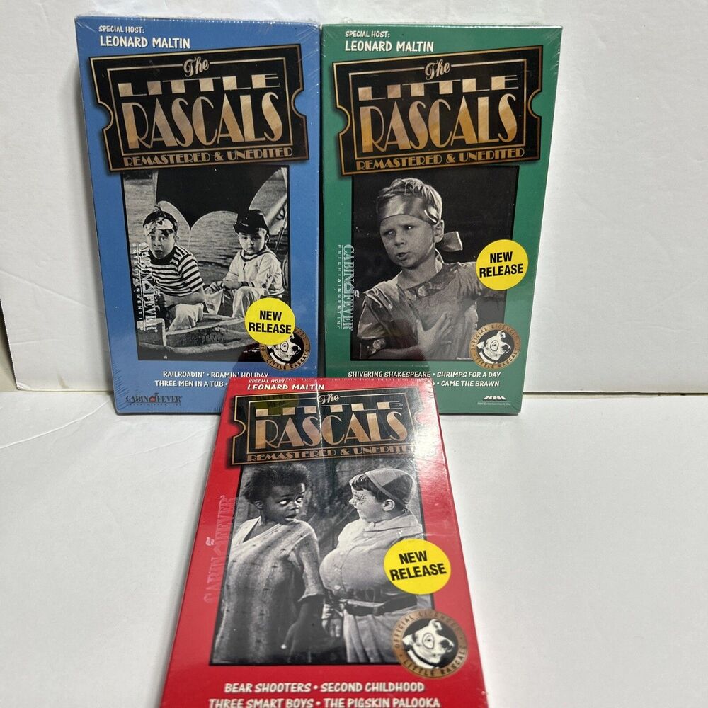 Set of 3 NEW Little Rascals VHS Tape Movie Volumes 15, 17 & 19